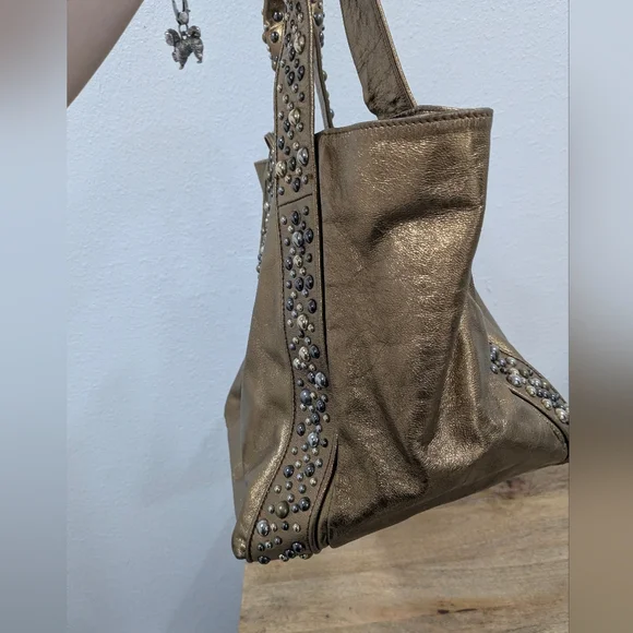 BETSEY JOHNSON VINTAGE Studded Bronze Bag - Picture 3 of 17